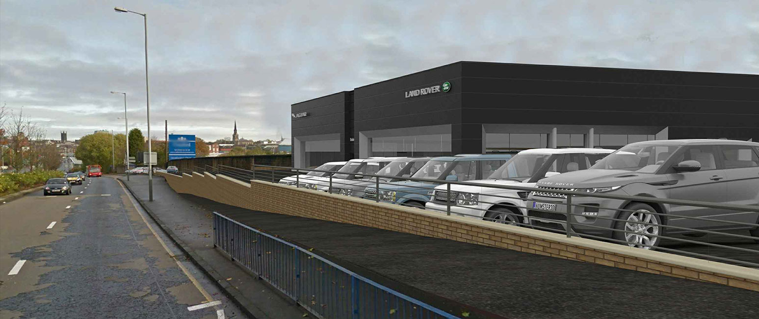 Building work begins on multimillionpound Jaguar Land Rover showroom