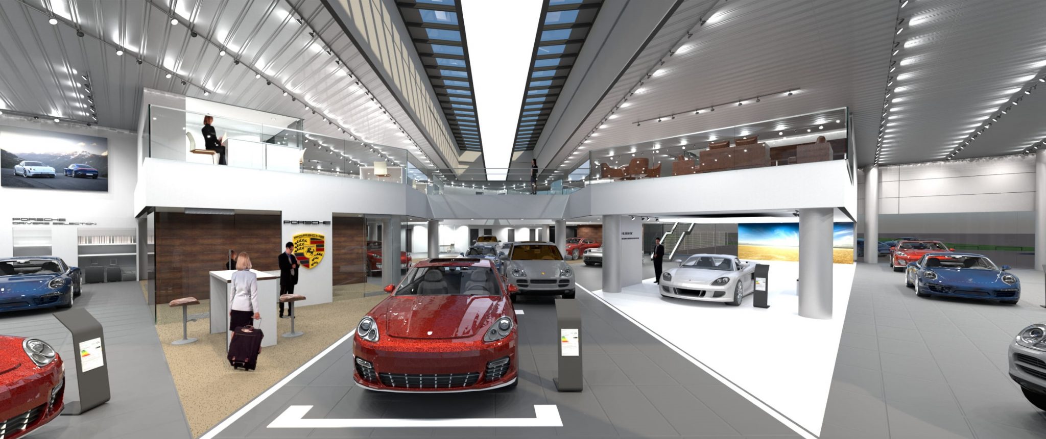 Artist's impression of inside the new Porsche dealership in Edwalton ...