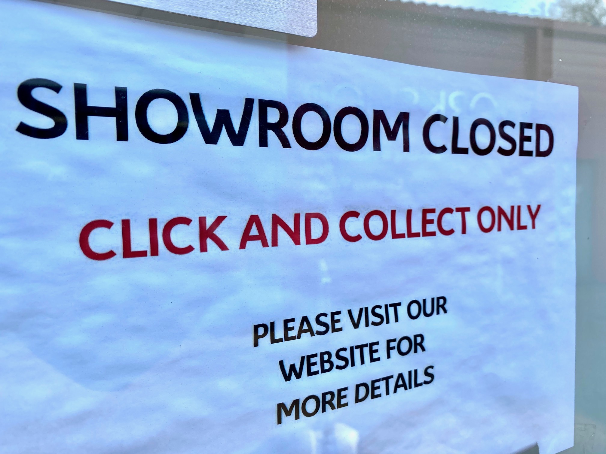 Click and collect car showroom sign