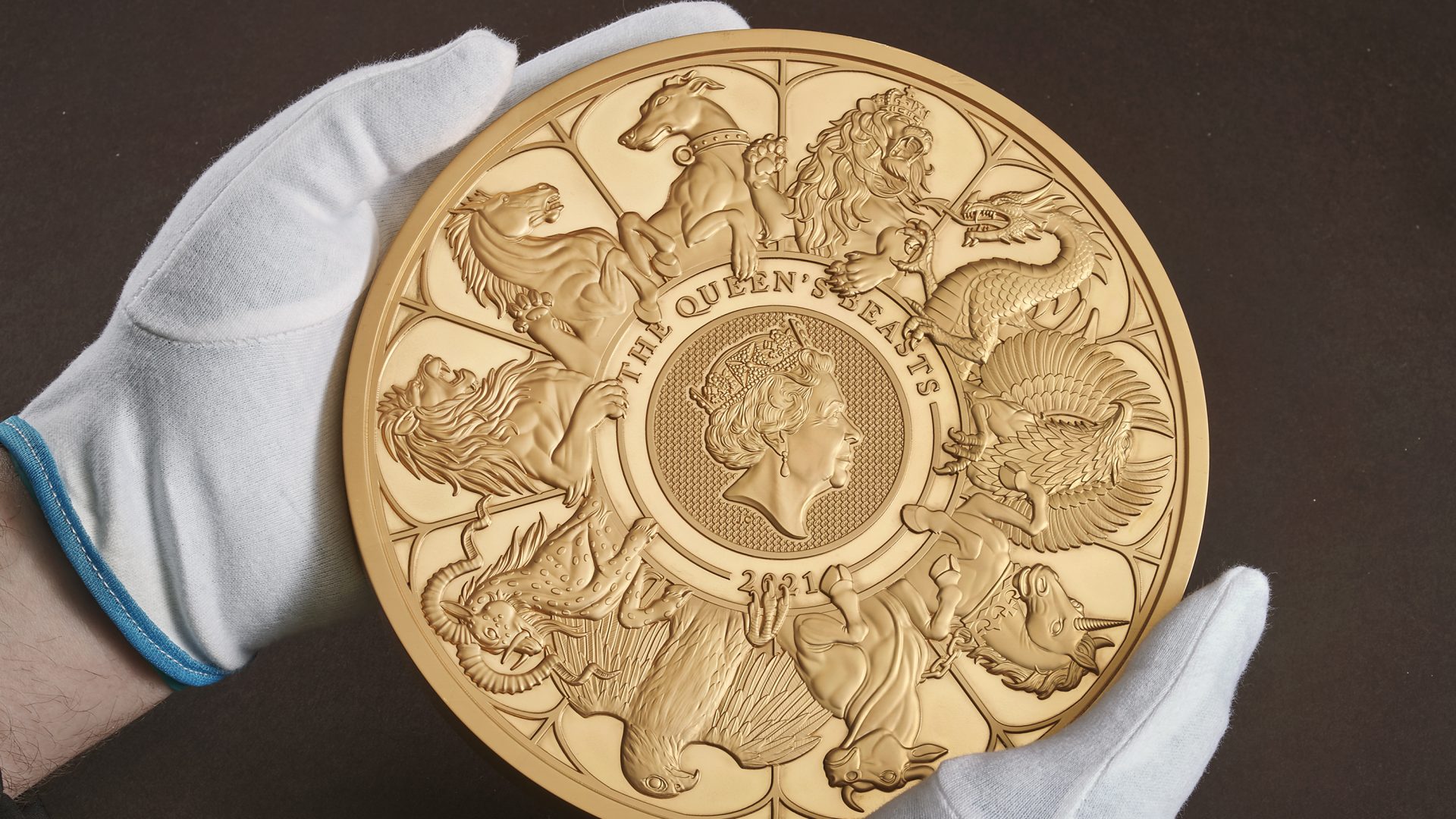 The huge coin has a denomination of £10,000