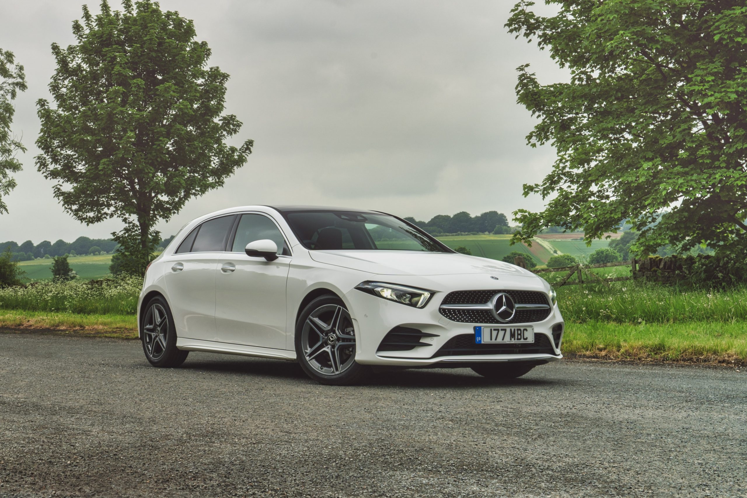 Mercedes A Class driving on the road