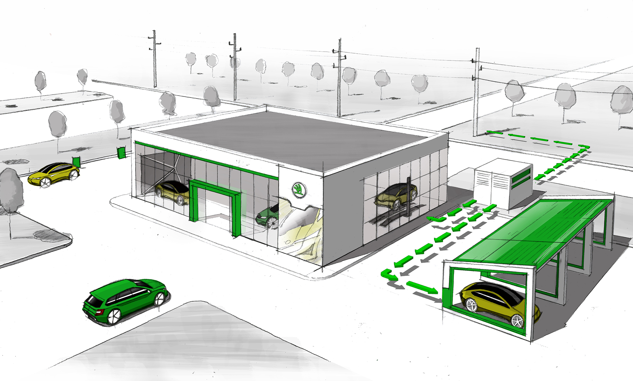 Skoda dealers plug in to secondlife electric car batteries to power