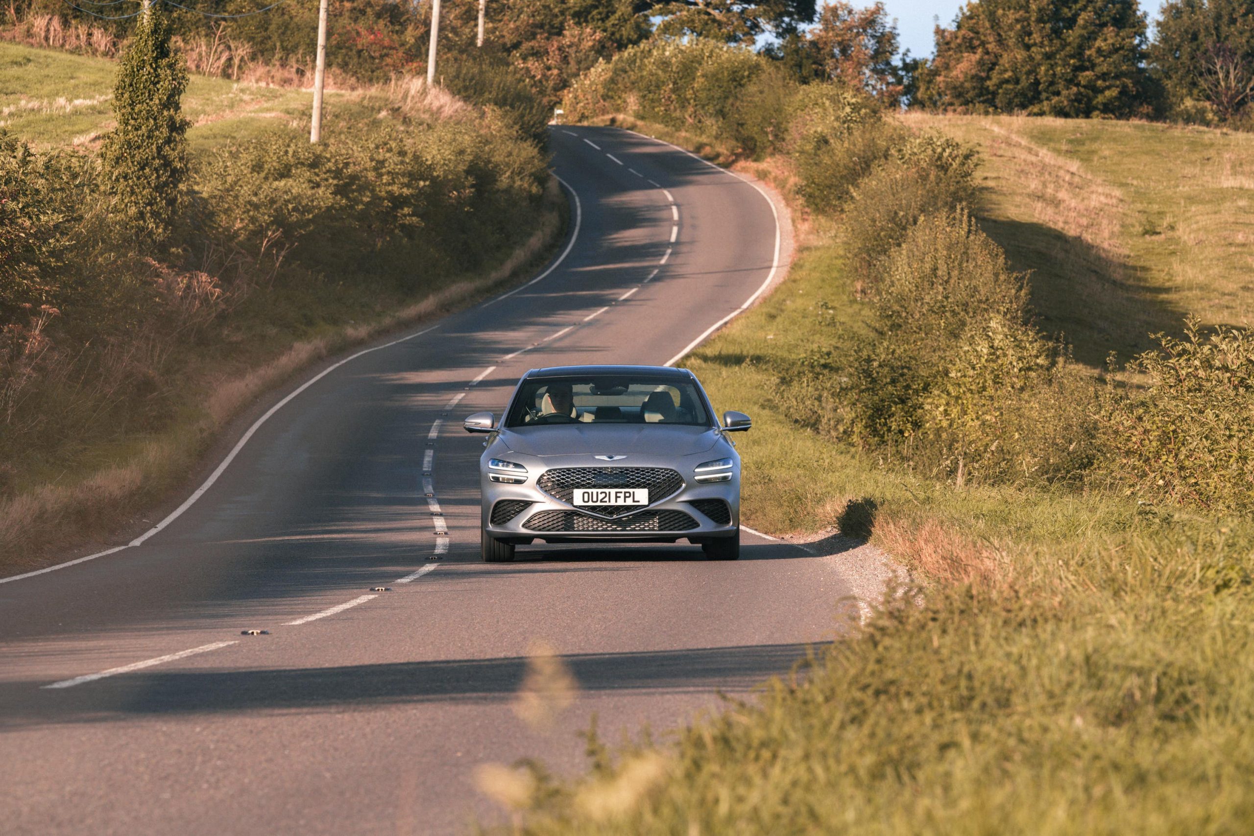 Genesis G70 on a country road