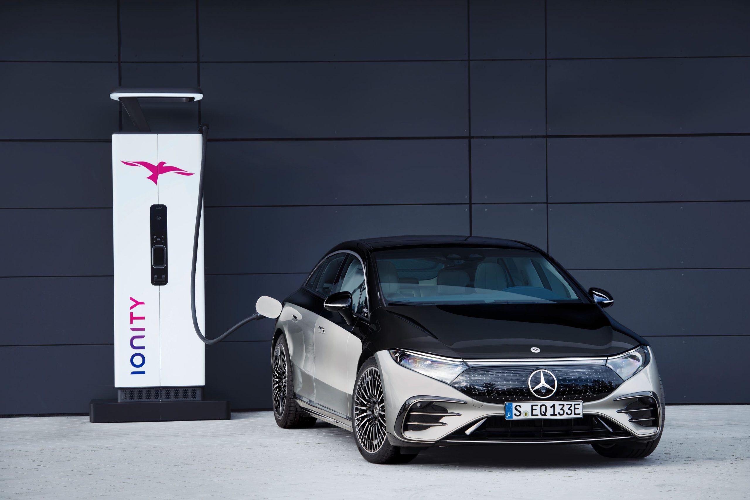 Mercedes EQS being charged