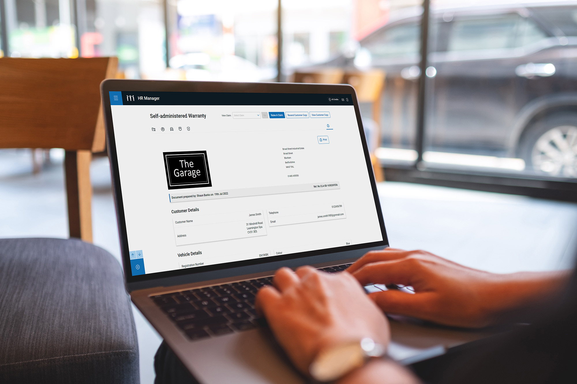 Lawgistics HR Manager on laptop