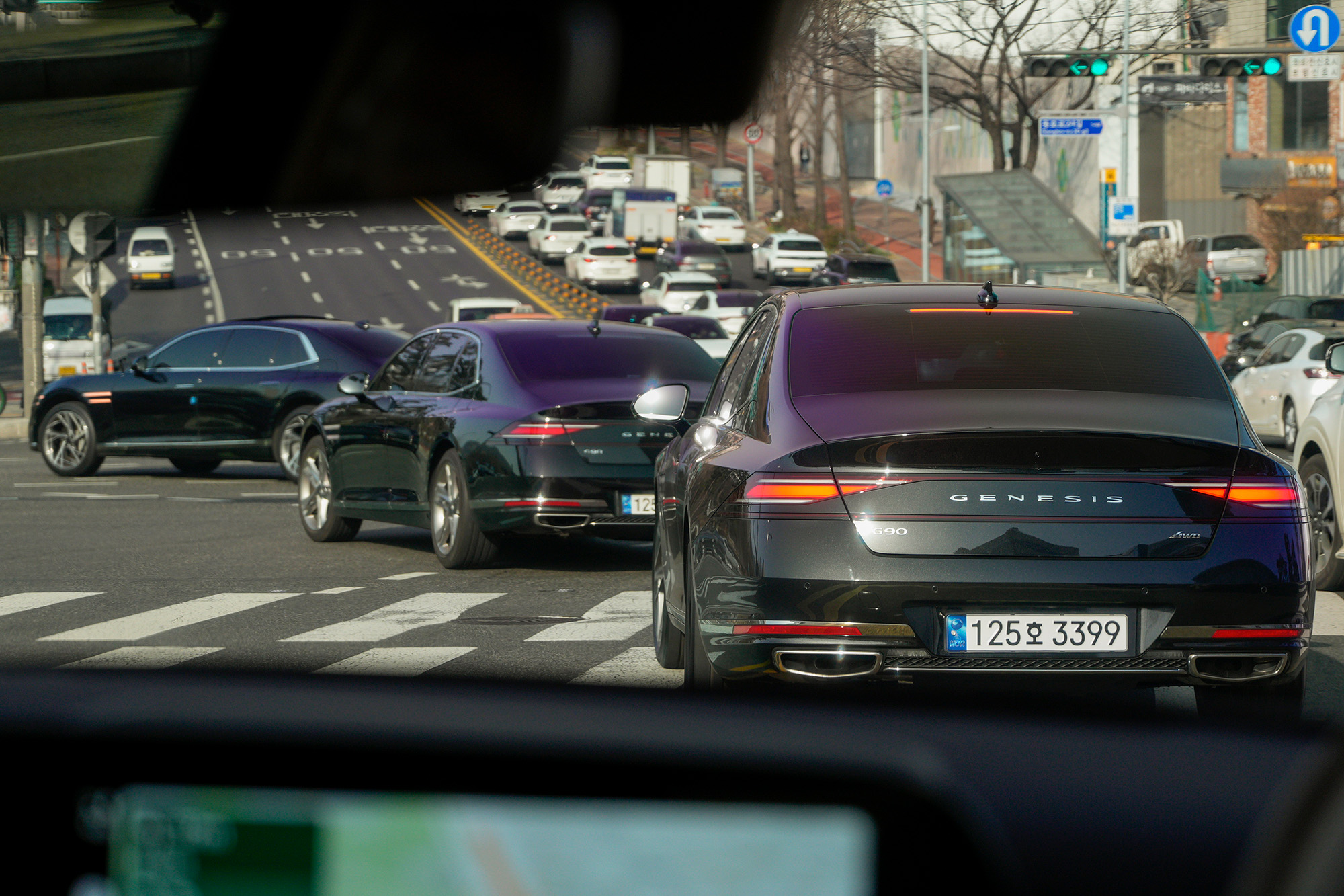 Ted Welford was in a convoy of G90s driven around Seoul when he went there for his feature about Genesis. Pic by Dominic Fraser